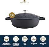 MasterClass Cast Aluminium Black Shallow Casserole Dish 24cm 2.5 Litre view 2