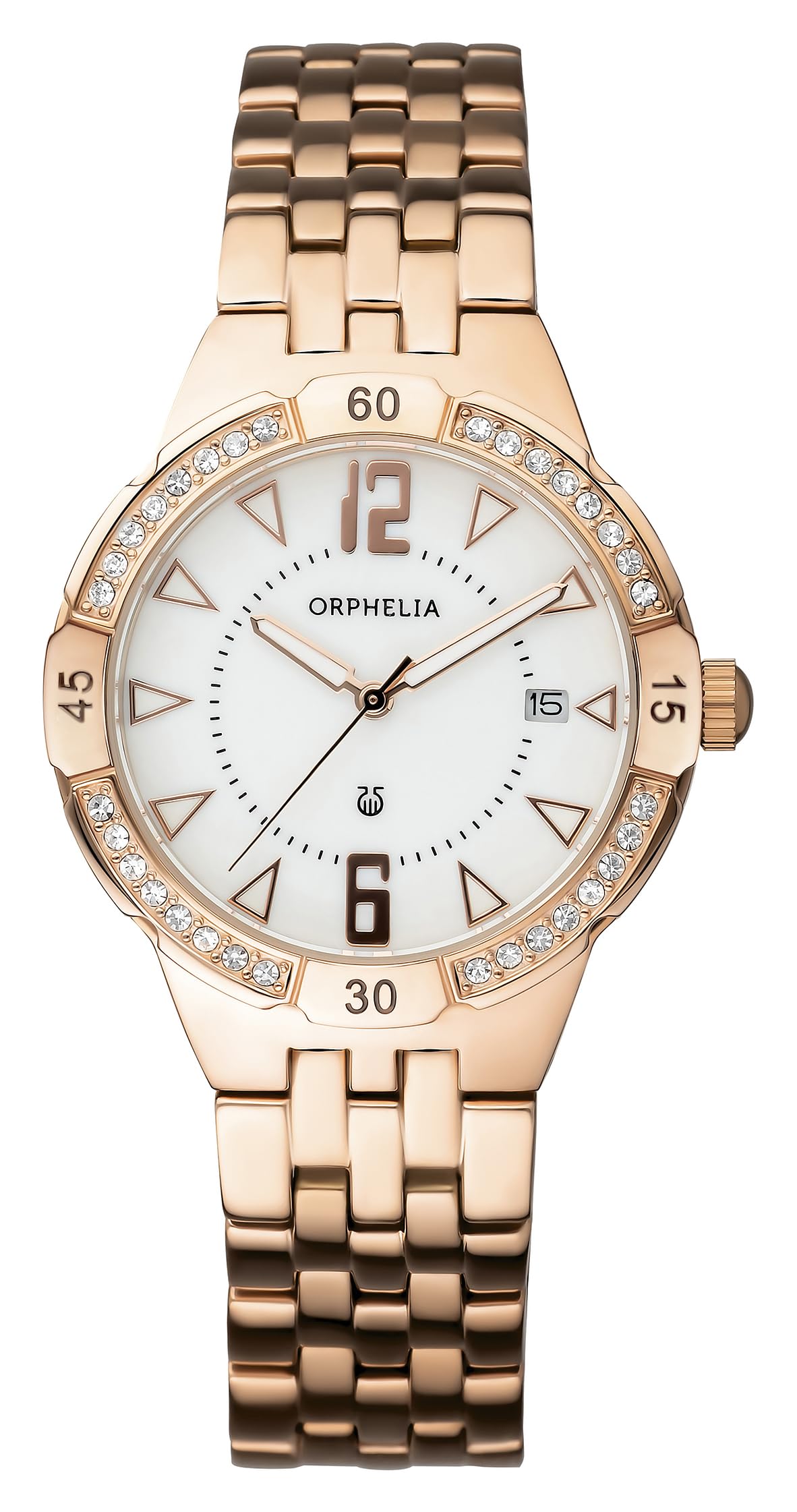 Orphelia Women's Quartz Watch with White Dial Analogue Display and Silver Stainless Steel