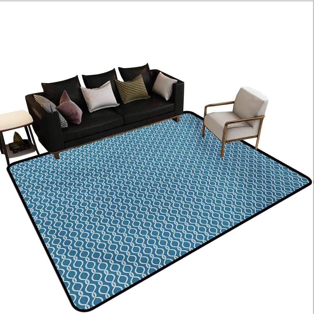 Nautical Kitchen Rugs Sailor Knot Pattern with Marine Inspirations