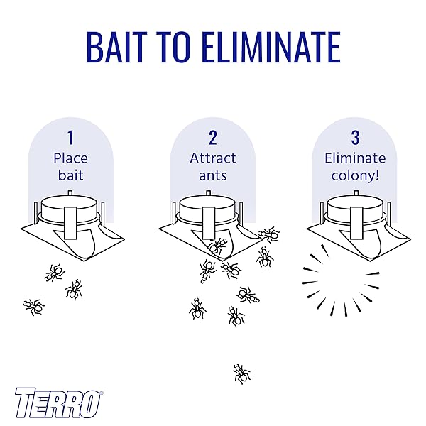 TERRO T1804SR OUTDOOR READY-TO-USE LIQUID ANT BAIT KILLER AND TRAP – KILLS COMMON HOUSEHOLD ANTS – 8 BAIT STATIONS