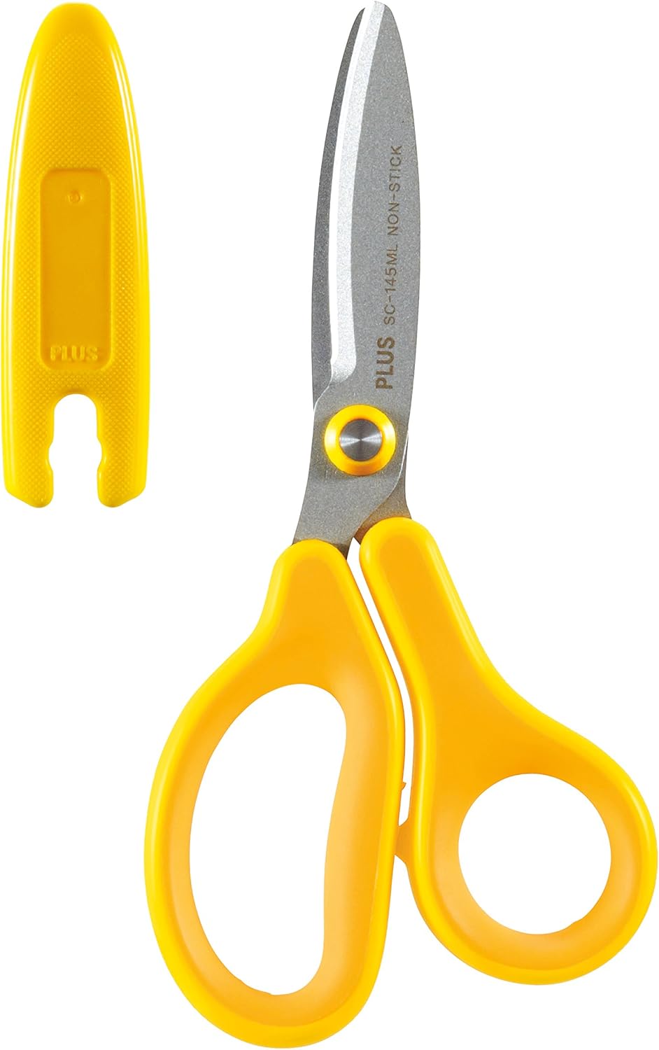 Plus Japan SC-145ML 35-065 Fit Cut Curve Left-Handed Kids Scissor - Yellow