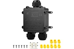 Tynoscco IP68 Waterproof Junction Box Outdoor,3-Way Electrical Cable Box Outdoor with M25 Gland Wire Connector Extension Elec