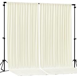 Ivory Backdrop Curtain 2 Panels-Wrinkle-Free Ivory