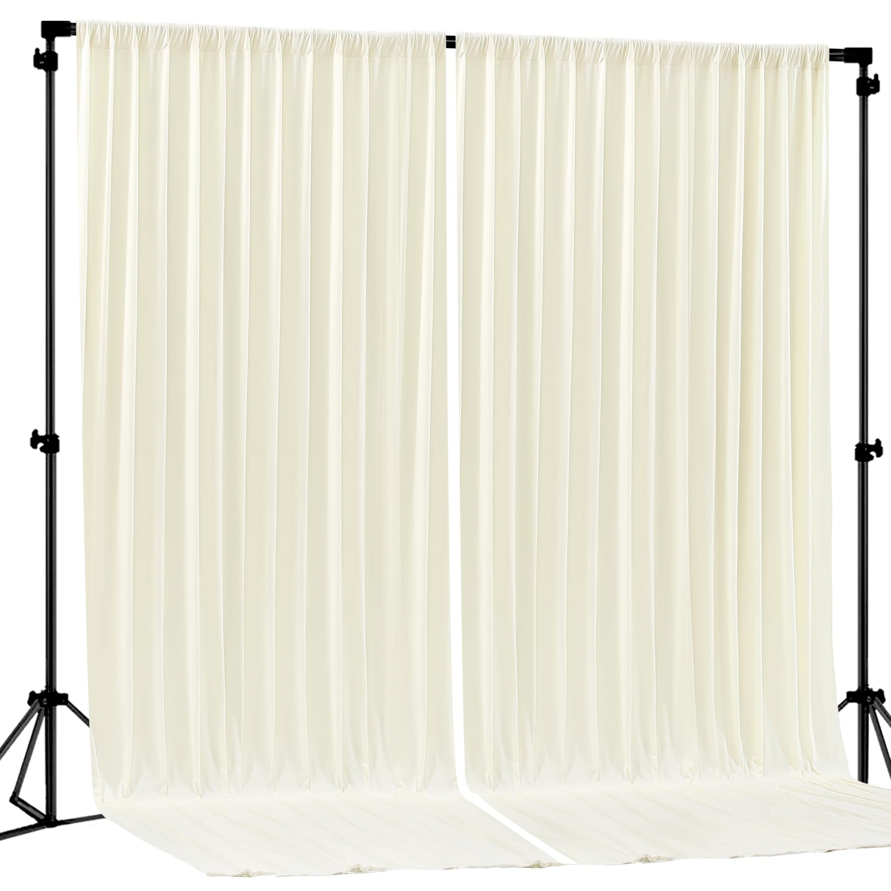 Ivory Backdrop Curtain 2 Panels-Wrinkle-Free Ivory