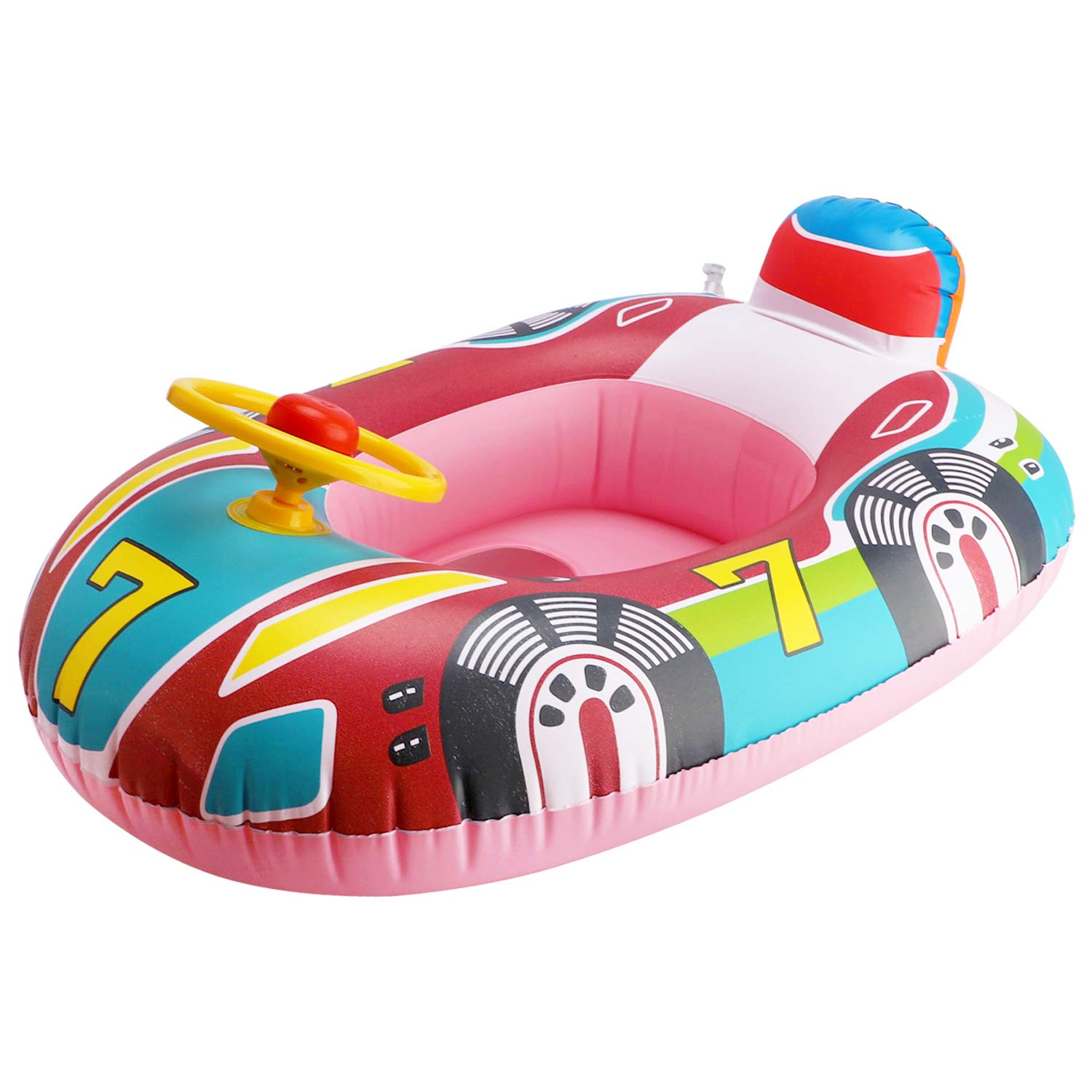 Toddler Pool Floats, Inflatable Kids Water Float Ring with Handle, Safe Material and Soft Seat, Baby Swimming Ring for Under 1 Years Old Kids