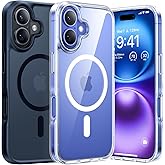 TORRAS Stronger Magnetic Shockproof for iPhone 16 Case, Fit for MagSafe, Never Yellow, 4X Military Grade Drop Protection, Protective Hard Back Plastic Slim Phone Case for iPhone 16 6.1 inch, Clear