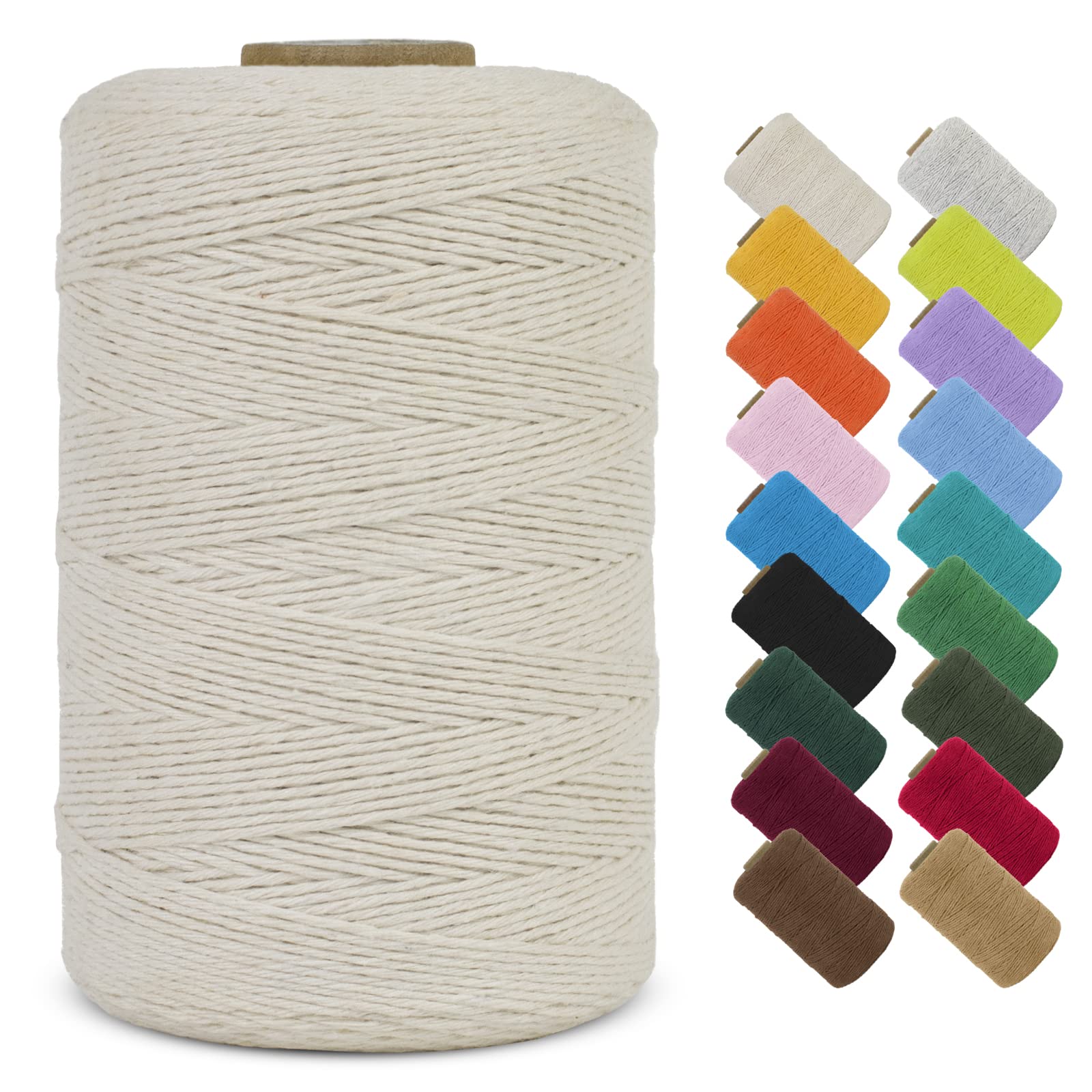 LEREATI Macrame Cord 1mm x 390m Butchers String Cotton Rope Thin Macrame Rope Yarn, Bakers Twine Kitchen Craft Cord for DIY Crafts, Gift Wrapping, Crochet, Jewelry Making, Decoration (Natural) — image 1