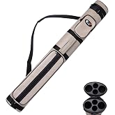 GSE 2x2 Hard Pool Cue Case, Holds 2 Butts and 2 Shafts, Several Colors | Leatherette Billiard Cue Case, Two Zipper Pockets, Adjustable Shoulder Straps, Pool Stick Carrying Bag for Men and Women