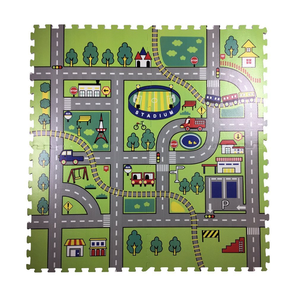 Jumbo Interlocking Foam Mats Soft Alternative To Race Track Rug Perfect Hot Wheels Mat Or Other