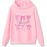 Serdomi Hoodie Sweatshirts for Girls - Soft Long Sleeves Pullover Shirt Stylish Smiling Face Size 6-18
