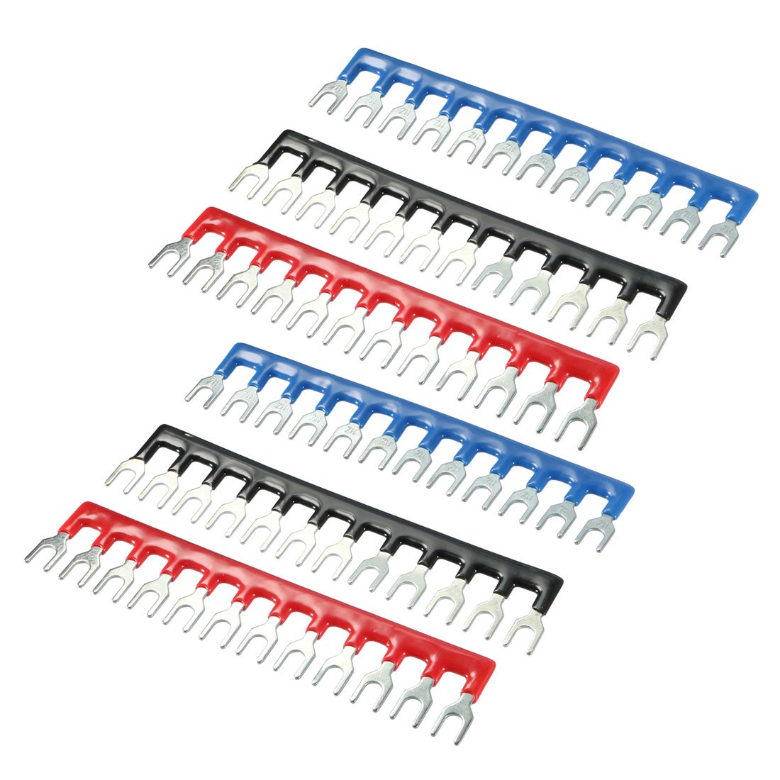 uxcell 6PCS Fork Type 600V 25A 5mm Pitch 12 Position PCB Terminal Strip