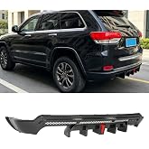 APZOPKT Rear Diffuser w/LED for Jeep Grand Cherokee 2014-2021 | for Altitude/Laredo/Limited/Overland/Trailhawk Rear Bumper Diffuser,Not Fit Models With Trailer Hitch(Carbon Fiber Painted)