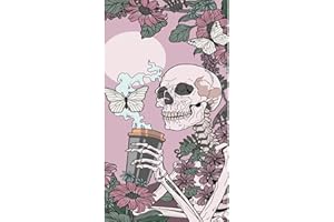 MXCFZX Moon Paint by Number Kit for Adults Beginners, Easy Gothic Acrylic Skull and Butterfly Paint by Numbers Kit, DIY Watercolor Skeleton Paint by Numbers Kits on Canvas for Home Wall Decor 12x20in