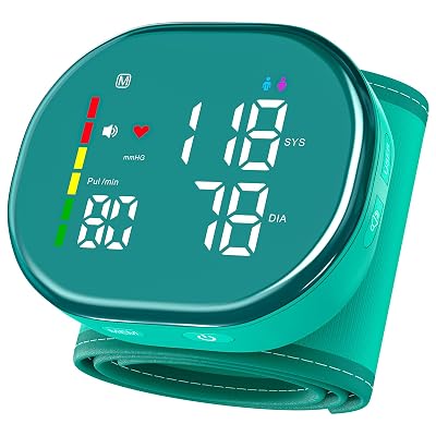 iEarve Wrist Blood Pressure Monitor Digital BP Monitor Rechargeable with 2x120 Memory, Carrying Case & Support Wrist, 5.3"~7.7" Adjustable Comfortable Cuff, Easy to Use – for Seniors & Family Use