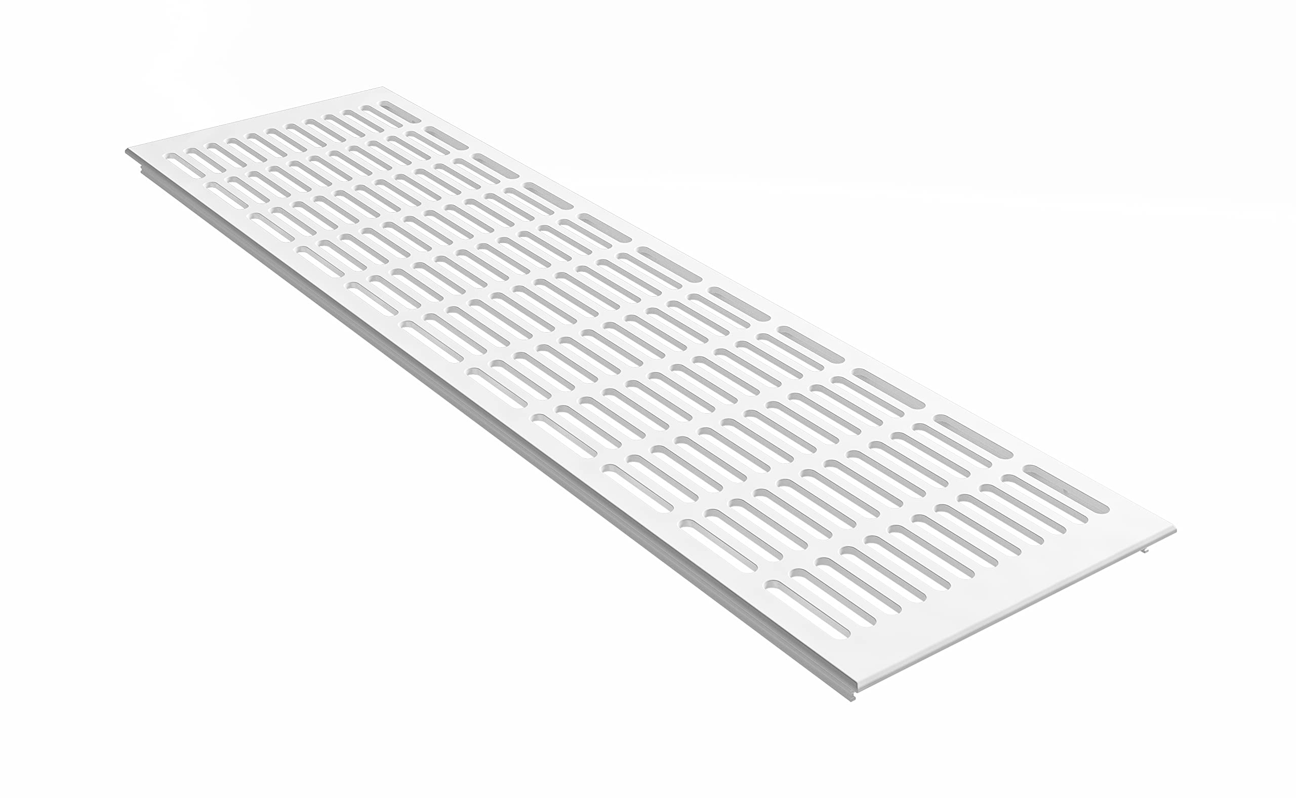 MS Beschläge Exhaust Air Supply Air Grille White RAL9016 Aluminium Ventilation Grille 150 mm Wide Bridge Plate Heating Cover Traffic White Ventilation Sheet Powder Coated Length 300 mm