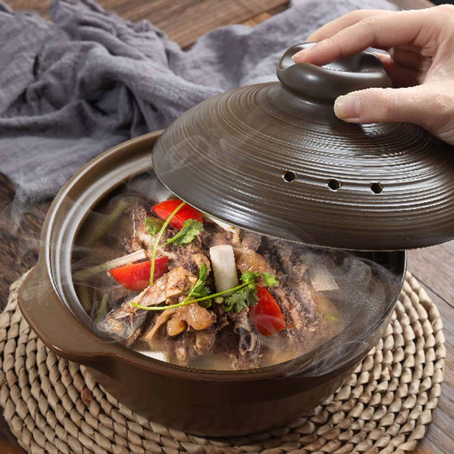 Soup Casserole Ceramic Hot Pot,Clay Pot Clay Pot Cooking Healthy Pan