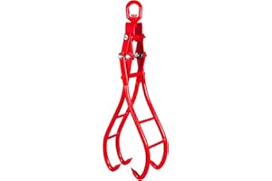 FRTZAL Timber Claw Hook, 32IN Log Tongs,Log Lifting Tongs,Log Grabber,4 Claw Log Lifting Tongs Timber Claw Hook, Eagle Claws Design Log Lifting Tongs Log Grabs (4 Claw RED 32IN)