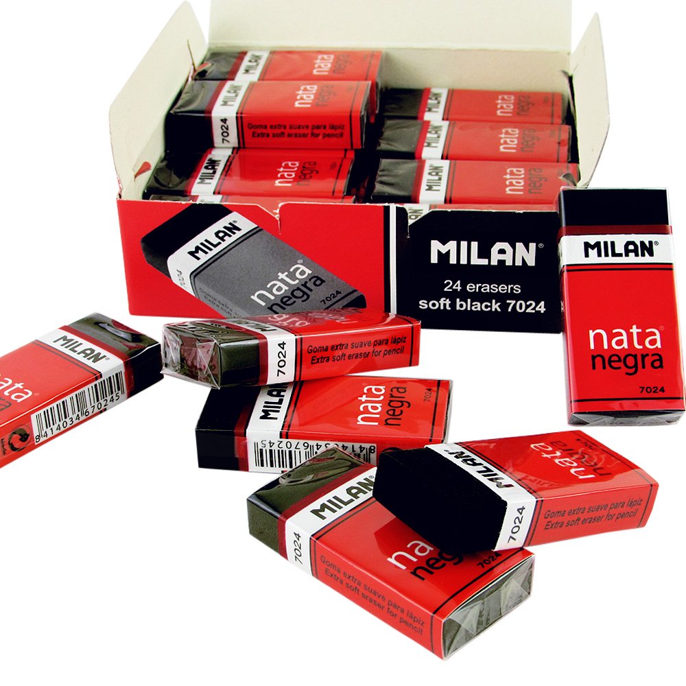 Gumki Milan czarne 24 sztuki