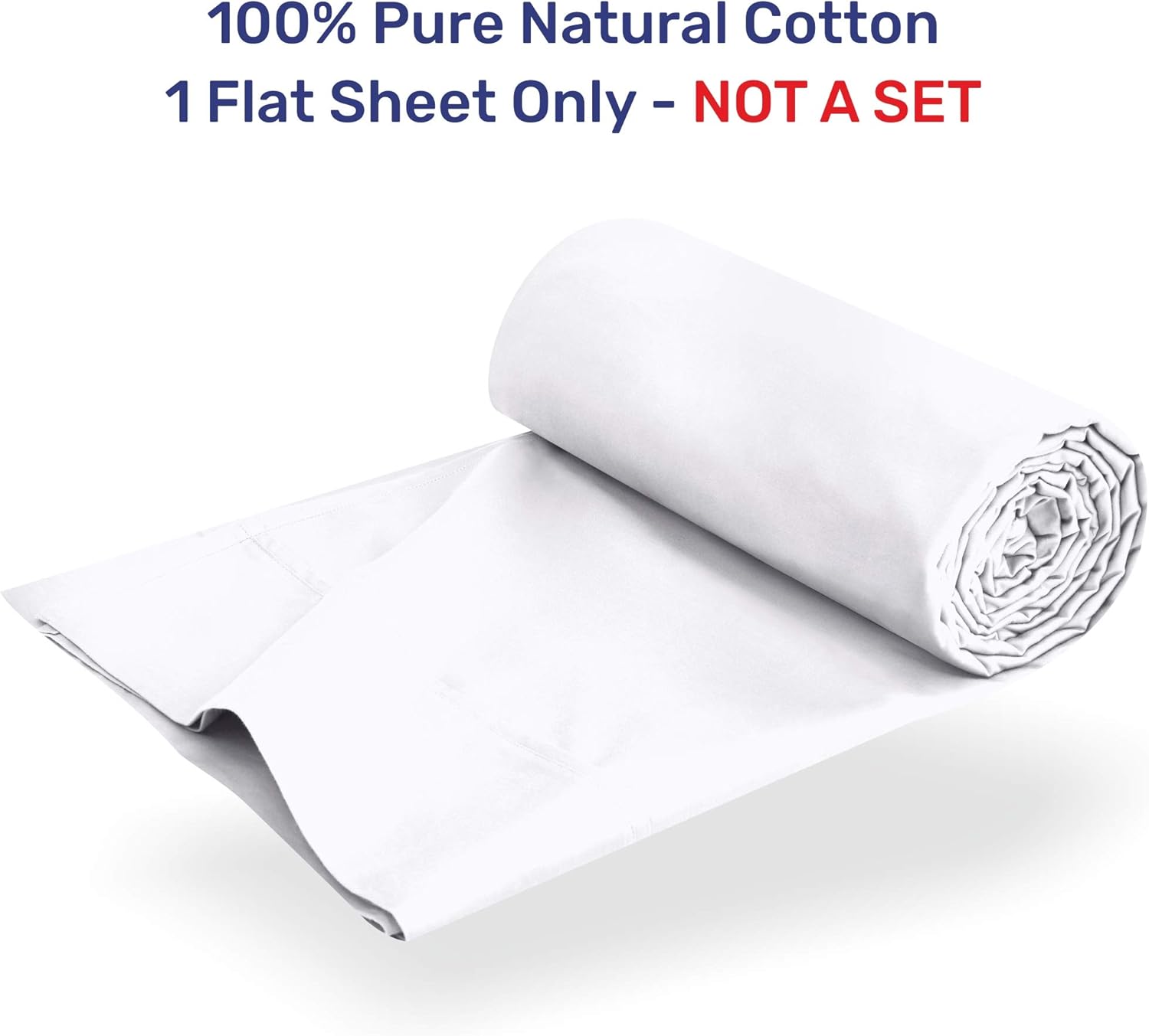 Flat Sheet Only - 400-Thread-Count Queen Size Pure White Top Sheet - Best Premium Quality Sheet on  - Luxury Soft 100% Cotton Sateen Weave Bedding, Lightweight and Breathable: Home & Kitchen