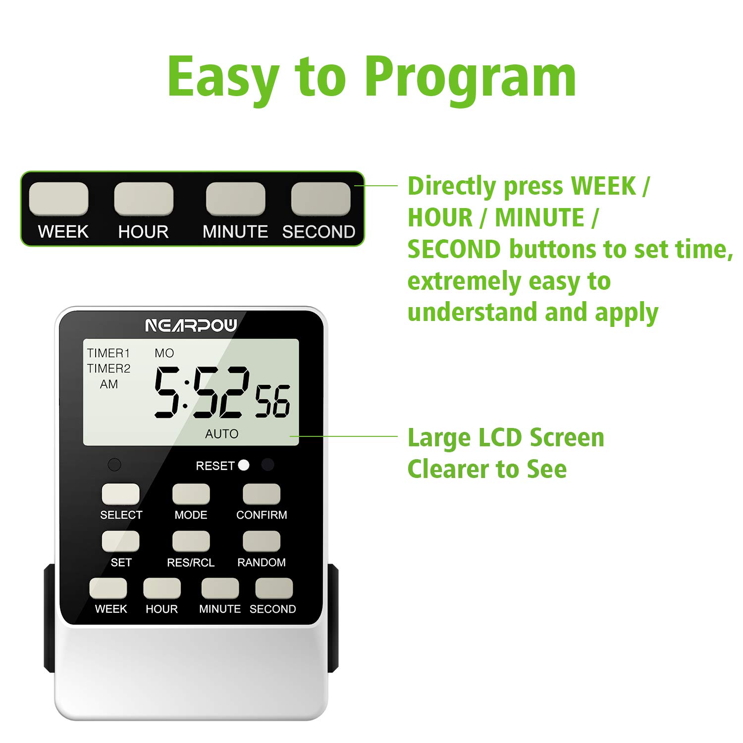 Mua Outlet Timer, NEARPOW Dual Digital Light Timer with 2 Independently ...