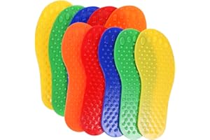 HOLIDYOYO Tennis Court Markers and Football Training Spot Markers, Colorful Footprint Floor Signs, Outdoor 10pcs Set for Spor