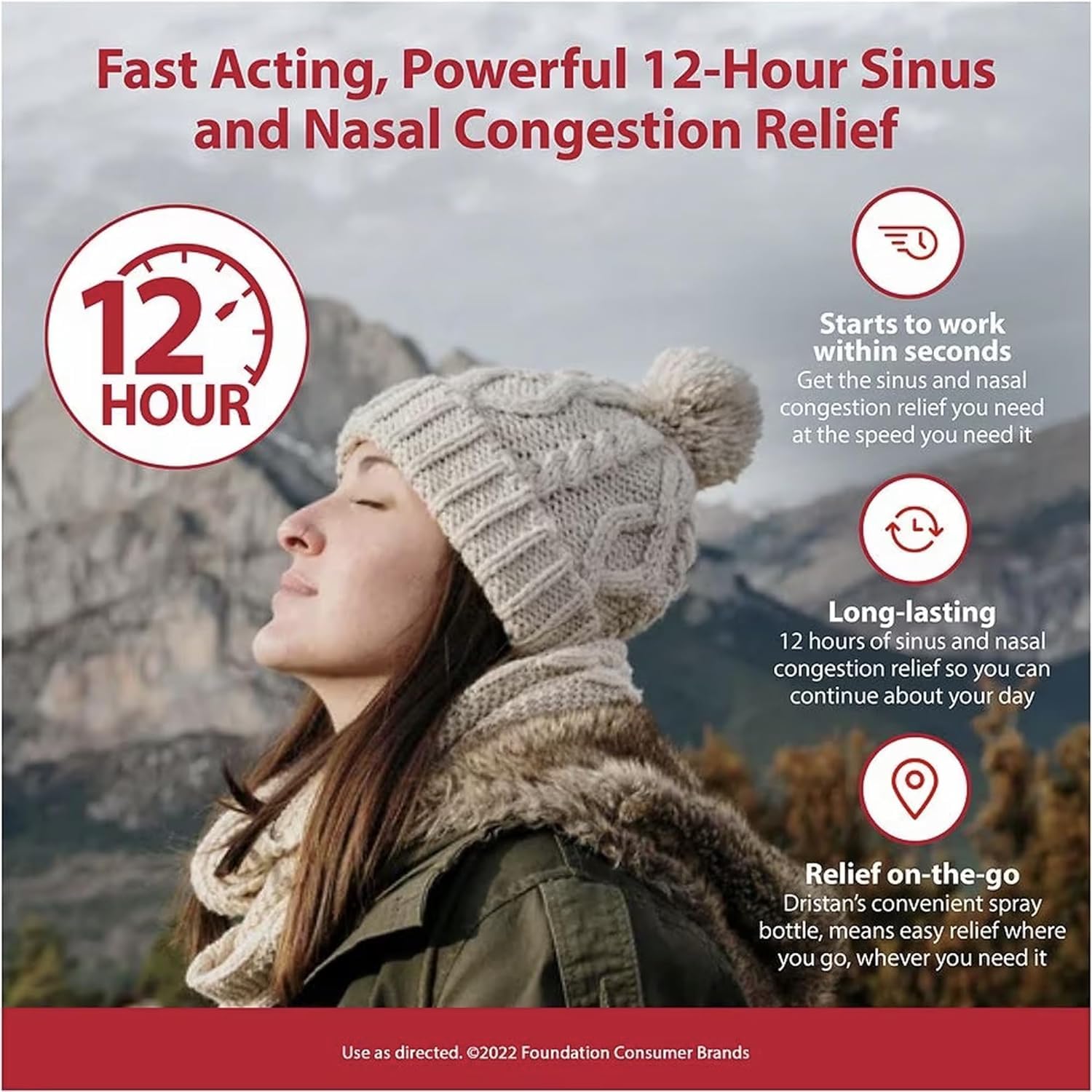Dristan 12-Hour Nasal Spray 0.50 oz (Pack of 8)