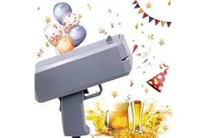 TRASSI Money Gun (Gray), Dollar Gun,Make It Rain Money Spray Gun for Birthday Wedding Party, Night Club with 100 PCS