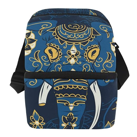 Exótico elefante étnico vintage aislado bolsa de almuerzo para ...