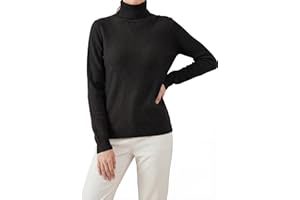 Women's Turtleneck Cashmere Wool Blend Sweater Soft Warm Knit Pullover