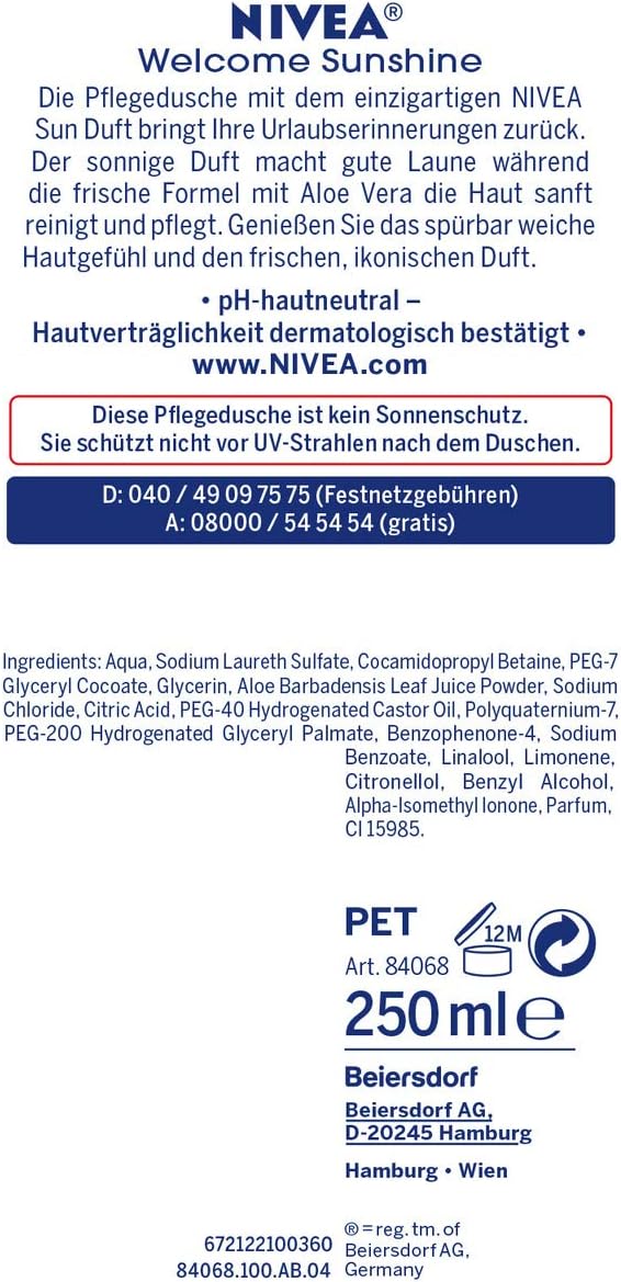 Nivea Welcome Sunshine Shower Care with Aloe Vera in 6er Pack (6 x 250 ML) - Image 3