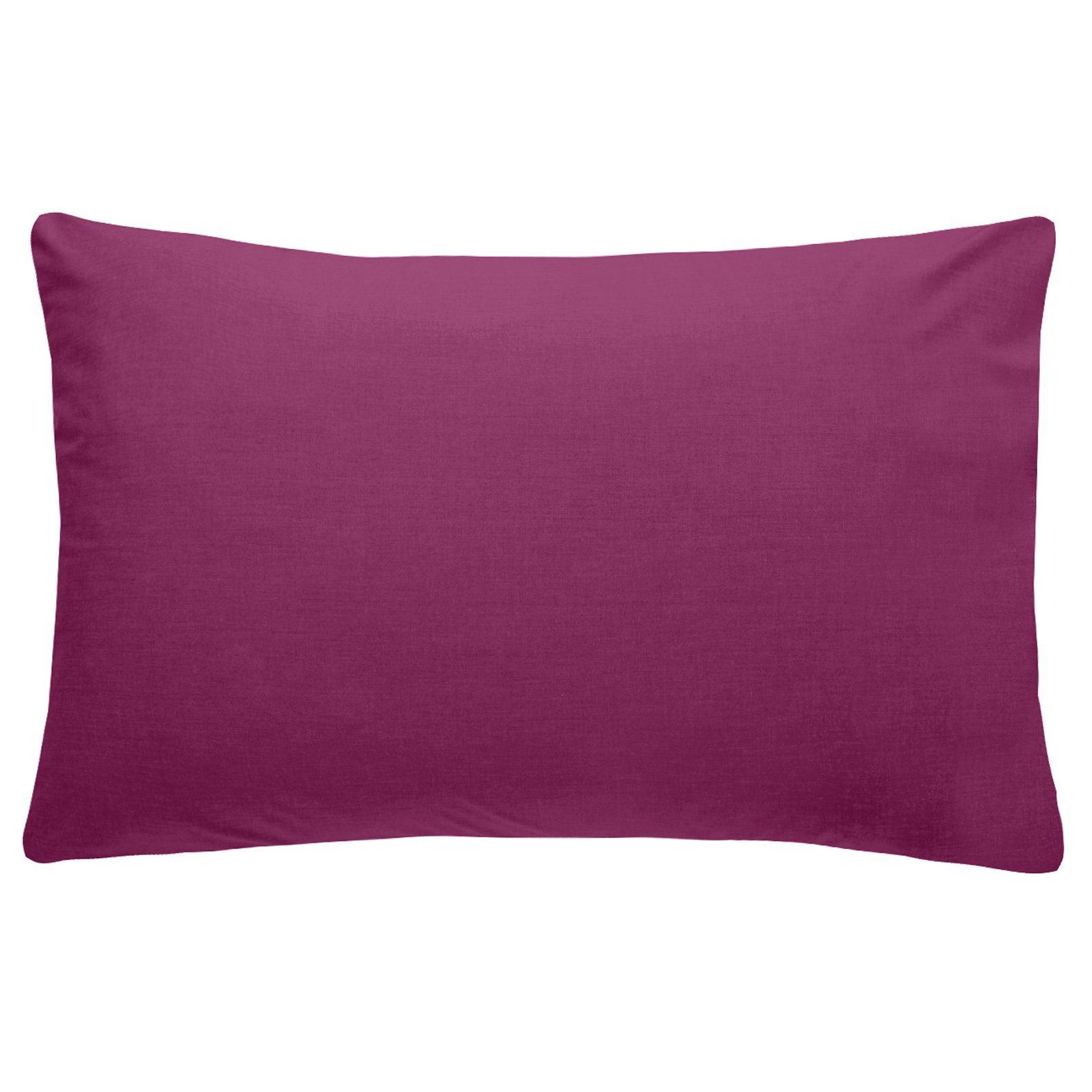 Just Contempo Plain Percale Pillow Case, 50 x 75 cm - Aubergine Purple, Pack of 2 — image 1