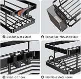 PKBD Corner Shower Caddy 3 Pack No Drilling Rustproof Stainless Steel Black view 4