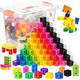 500 Pcs Linking Cubes with Storage Box, 2cm Math Counting Blocks, Orange | Colorful Stem Classroom Manipulatives, Teacher Supplies, Back to School Gifts for Preschool Homeschool Teacher Kids