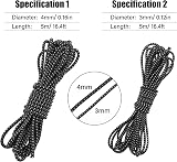 Fantasyon 3mm Black White Elastic Cord 5M Bungee Rope DIY Camping Tent Cord view 2