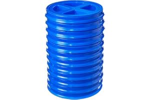 Consolidated Plastics Food Grade Gamma Seal Lids for 3.5, 5, 6 and 7 Gallon Buckets (12 Pack) BPA Free Reusable Pail Lids, Durable HDPE, Made in USA (Blue)