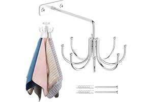 ZEDODIER Kitchen Towel Holder, 360° Rotating Dish Towel Holder, Heavy Duty Metal Kitchen Towel Hook with 8 Storage Capacity f
