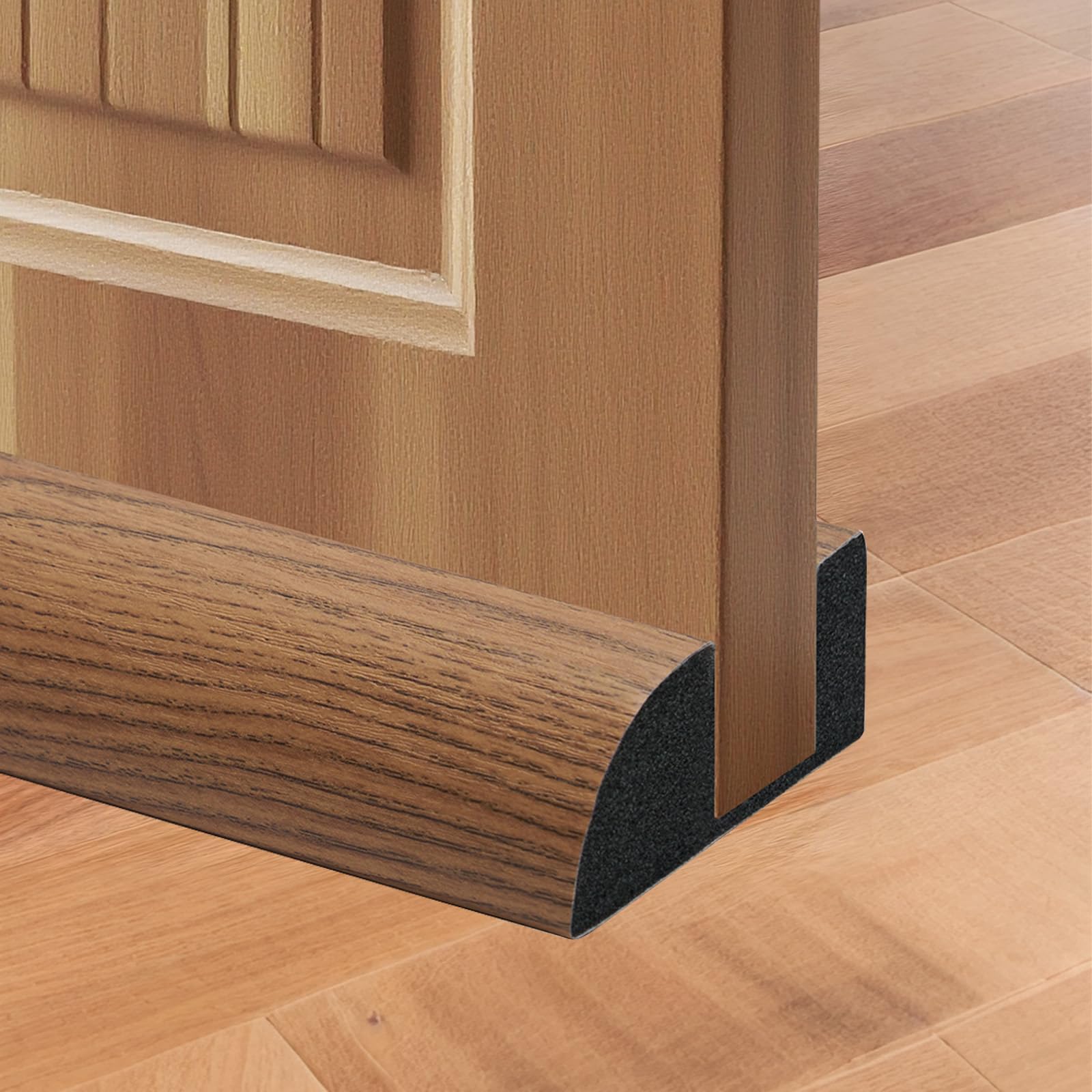 Photo 1 of 2 Pack Door Draft Stopper 36" Adjustable Under Door Draft Stopper Soundproofing 30 Inch to 36 Inch Noise Blocker Seal Large Gap up to 1.2", Easy to Install Wood Color