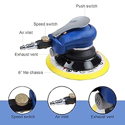 YELWAY 6" Air Palm Random Orbital Sander, Dual