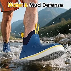 Kalkal Men's Deck Boots, Waterproof Fishing Rain