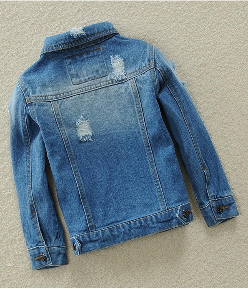 Mallimoda Kids Boys Girls Hooded Denim Jacket Zipper Coat Outerwear: Clothing