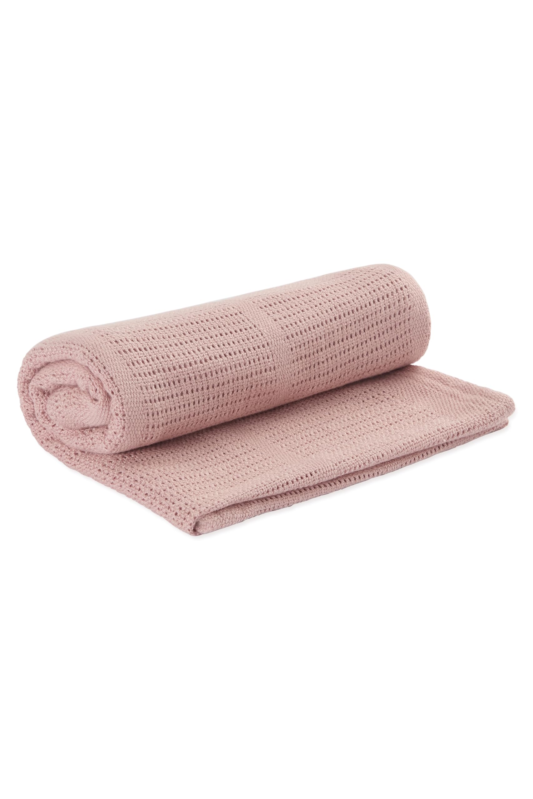 MORI Cellular Blanket Blush Organic Cotton Bamboo 70x100cm Lightweight Breathable for Newborn Durable Comfortable Swaddle Ideal for Cot Crib Moses Basket Pram or Travel