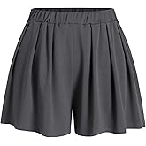 CIDER Women Shorts Elastic Waist Wide Leg Flowy Baggy Boxer Shorts Summer Vacation Boho Casual Outfits 2025