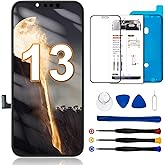 SIMDOG for iPhone 13 Screen Replacement Kit 6.1 inch, COF Full HD LCD Display 3D Touch Screen Digitizer Full Assembly + Repair Tools + Screen Protector, Compatibility A2482, A2631, A2634, A2635, A2633