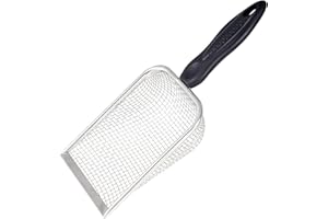 SUMERSHA Beach Mesh Shovel, Sand Sifter Shell Collecting Tools Sand Scooper for Picking Up Shells, Cat Litter Scoop, Silver
