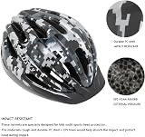 EXCLUSKY Kids Bike Helmet 50-57cm Adjustable 5-13 White Black Grid view 4
