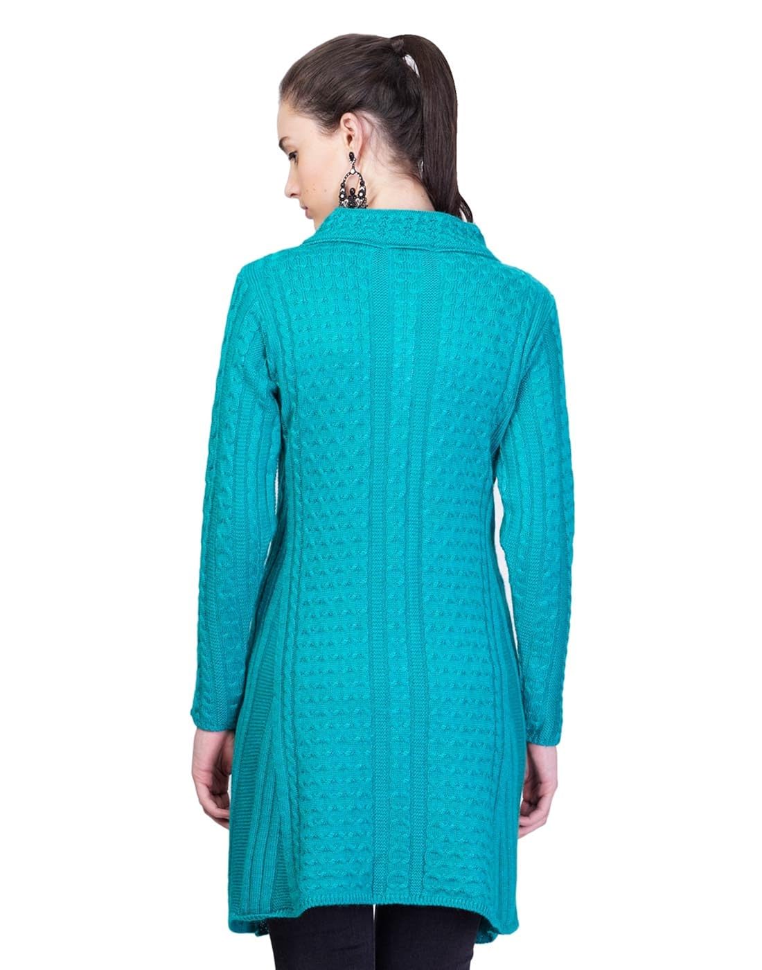 montrex turquoise long coat for women