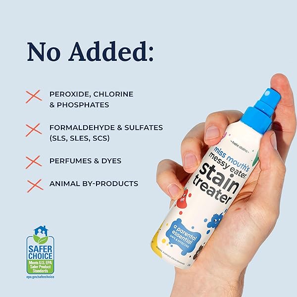 MISS MOUTH’S MESSY EATER STAIN TREATER SPRAY – 4OZ STAIN REMOVER – NEWBORN & BABY ESSENTIALS – NO DRY CLEANING FOOD, GREASE, COFFEE OFF LAUNDRY, UNDERWEAR, FABRIC