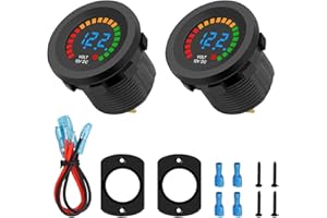 Linkstyle 12V Battery Meter, Waterproof 12V Voltmeter Gauge, Digital Display Voltage Gauge Meter for Marine Car Motorcycle