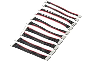 LinsyRC 10pcs 2S 3S 4S 5S 6S JST-XH 2S-6S Balance Extension Cable Male to Female Lipo Adapter Plug with 5.9inch 22awg Silicone Wire (2S-6S)