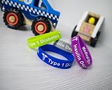Medical ID Me 4 Pack Type 1 Diabetes Insulin Dependent Wristband Medium 18cm view 2